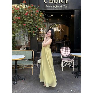 Đầm Nữ BORRIN DRESS Form Maxi Xòe Chất Tơ Mềm Đính Ngọc Trai Đi Biển, Dạo Phố GOUT DE JUN