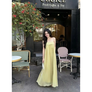 Đầm Nữ BORRIN DRESS Form Maxi Xòe Chất Tơ Mềm Đính Ngọc Trai Đi Biển, Dạo Phố GOUT DE JUN