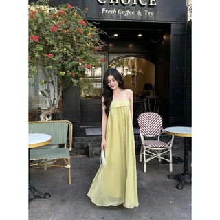 Đầm Nữ BORRIN DRESS Form Maxi Xòe Chất Tơ Mềm Đính Ngọc Trai Đi Biển, Dạo Phố GOUT DE JUN