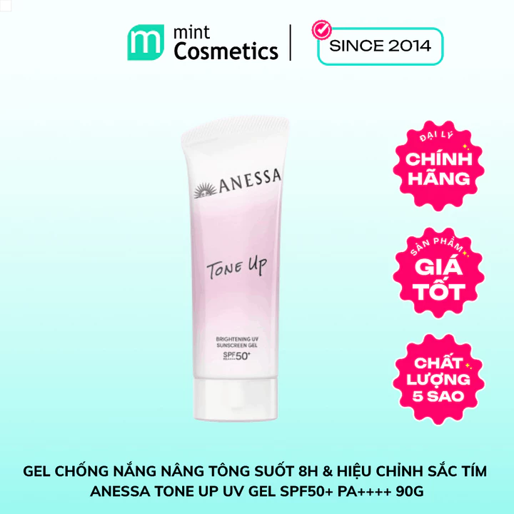Gel chống nắng nâng tông suốt 8H & hiệu chỉnh sắc tím Anessa Tone Up UV Gel SPF50+ PA++++ 90g