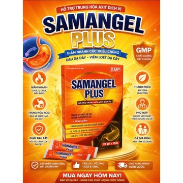 Gel sữa dạ dày Hỗ Trợ Dạ Dày, Giảm Ợ Nóng Ợ Chua, Saman gel plus Trào Ngược Dạ Dày Hộp 20 Gói