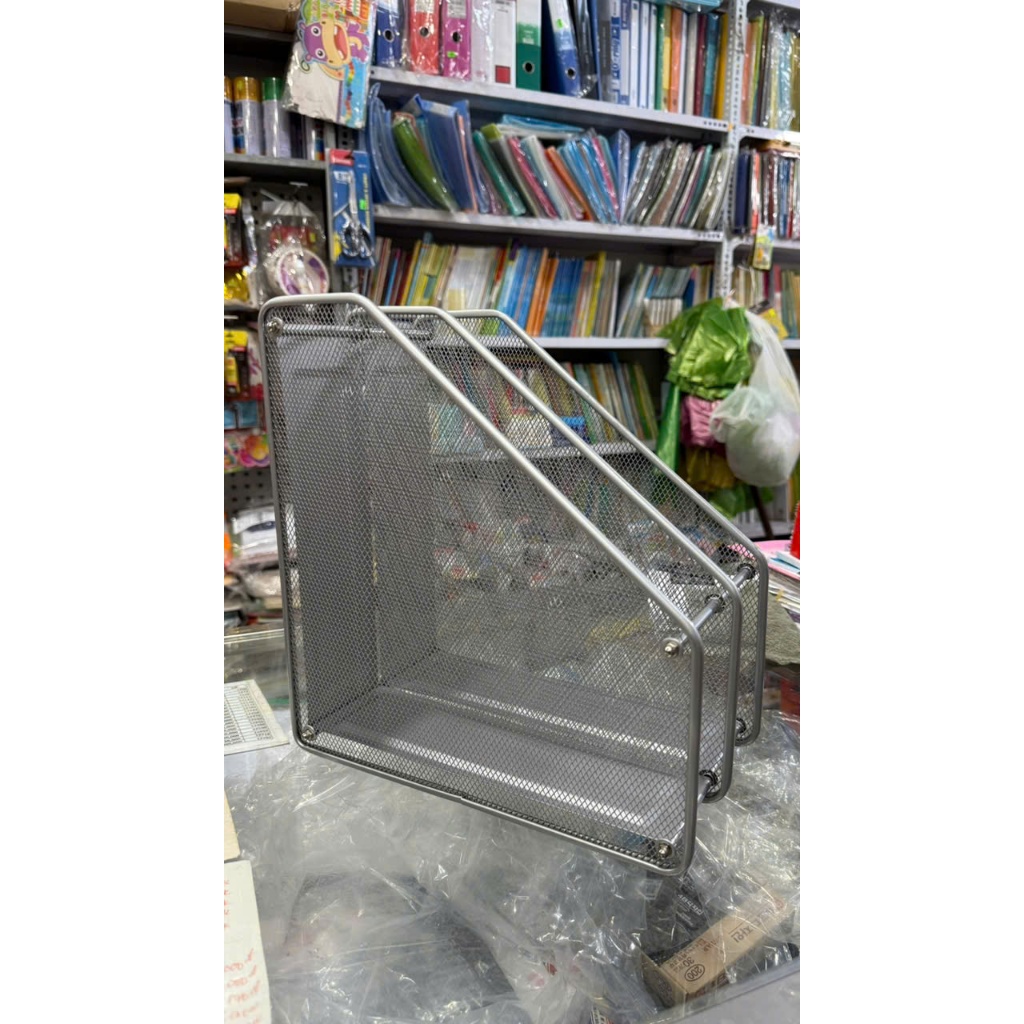 [ HY3629 ] Kệ Rổ hồ sơ, khay đựng tạp chí 2 ngăn bằng sắt ( xám, đen). - VPP BIBI