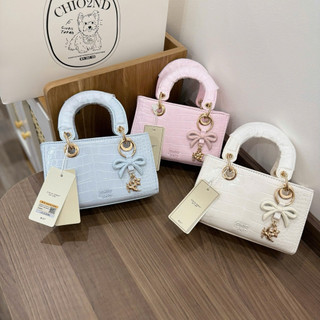 Túi Chio Vân Rắn Charm Nơ Bản RMCD Dáng Ngang
