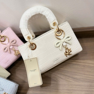 Túi Chio Vân Rắn Charm Nơ Bản RMCD Dáng Ngang