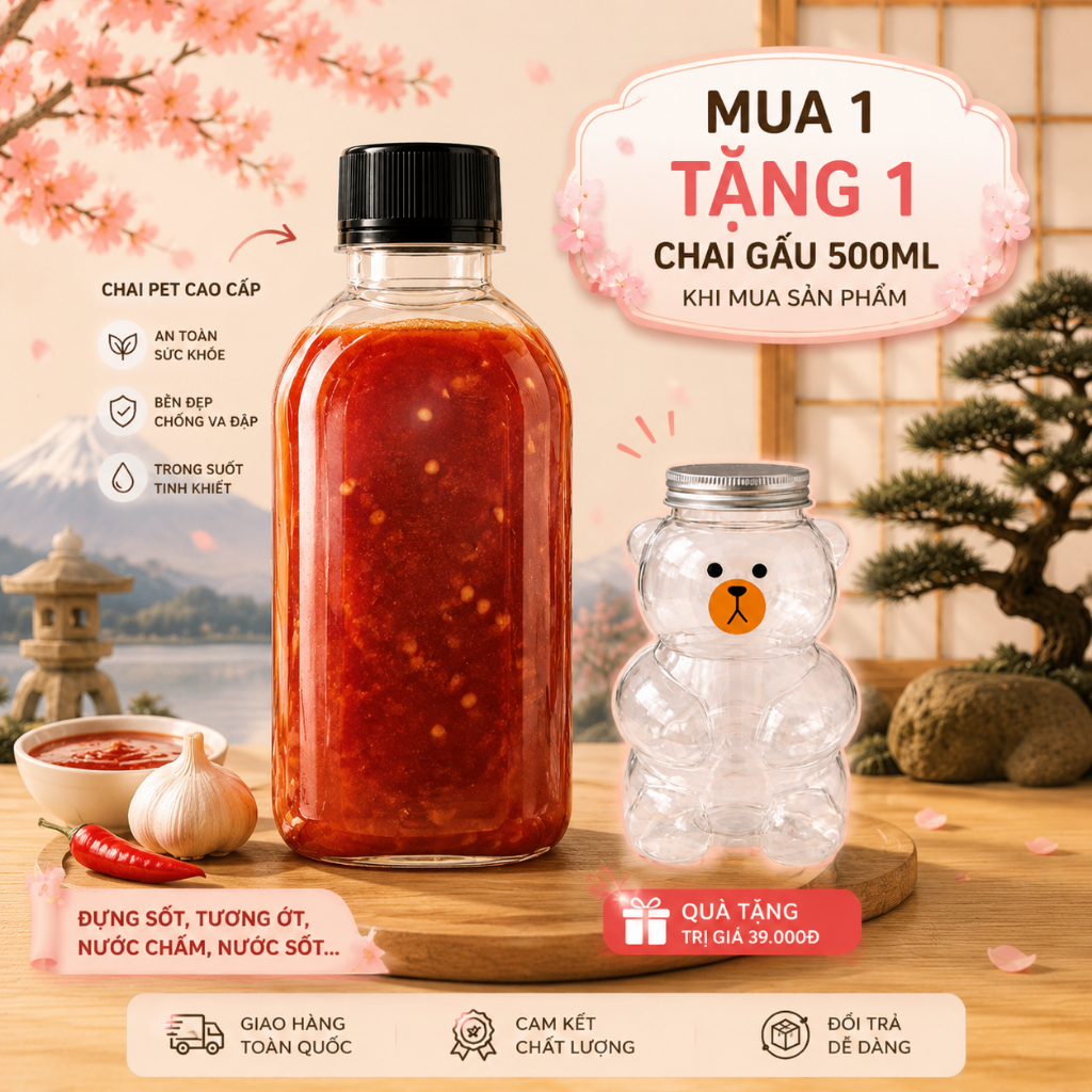 Combo 25 Chai Dẹp 220ml  Kèm Nắp Trắng/Đen – Chai Đựng Nước Ép, Trà Sữa, Detox, Sữa Hạt Take Away, Nhựa PET