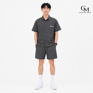 [ Mua 2 tặng 1] Bộ Sơ Mi Nam Tay Ngắn Kèm Quần Short Form Rộng Basic Mặc Mát BHN95