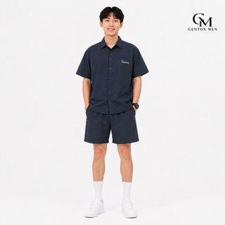 [ Mua 2 tặng 1] Bộ Sơ Mi Nam Tay Ngắn Kèm Quần Short Form Rộng Basic Mặc Mát BHN95
