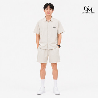 [ Mua 2 tặng 1] Bộ Sơ Mi Nam Tay Ngắn Kèm Quần Short Form Rộng Basic Mặc Mát BHN95
