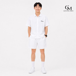 [ Mua 2 tặng 1] Bộ Sơ Mi Nam Tay Ngắn Kèm Quần Short Form Rộng Basic Mặc Mát BHN95