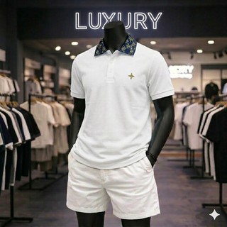 Áo Polo Nam Fashion Luxury Tay Ngắn Phối Cổ Chất Vải Dày Mịn Thoáng Mát Thời Trang Hot Trend