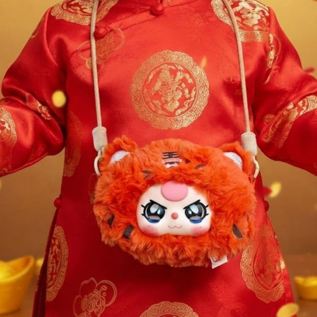Túi đeo chéo đeo vai  mèo thần tài cho bé túi đeo hình bé ba mèo ngăn khóa kéo rộng dãi
