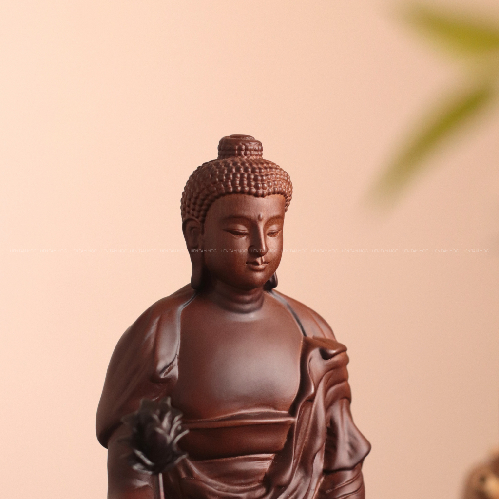 Tượng Dược Sư Lưu Ly Quang Vương Phật Mật Tông, Gỗ Hương cao 15/25cm, Cầu Sức Khỏe, Thờ Cúng, Trang Trí Bàn Làm Việc