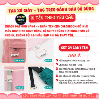 In theo yêu cầu - 24 Tag Xỏ Giày - Tag nhựa chống thấm - Đánh Dấu Đồ Dùng Cá Nhân - ColorBoomShop