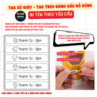 In theo yêu cầu - 24 Tag Xỏ Giày - Tag nhựa chống thấm - Đánh Dấu Đồ Dùng Cá Nhân - ColorBoomShop
