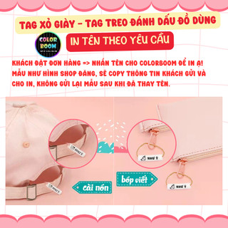 In theo yêu cầu - 24 Tag Xỏ Giày - Tag nhựa chống thấm - Đánh Dấu Đồ Dùng Cá Nhân - ColorBoomShop