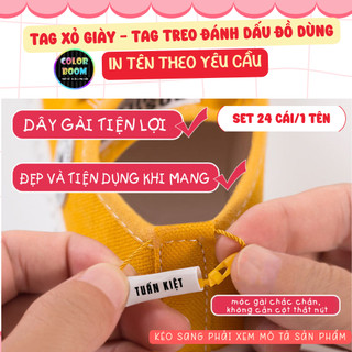 In theo yêu cầu - 24 Tag Xỏ Giày - Tag nhựa chống thấm - Đánh Dấu Đồ Dùng Cá Nhân - ColorBoomShop