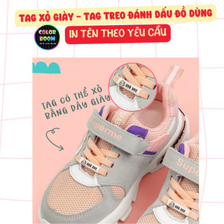 In theo yêu cầu - 24 Tag Xỏ Giày - Tag nhựa chống thấm - Đánh Dấu Đồ Dùng Cá Nhân - ColorBoomShop