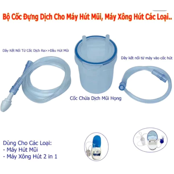 Cốc đựng dịch mũi đờm dùng cho các loại máy hút mũi, máy xông hút 2in1, combo 5 đầu hút