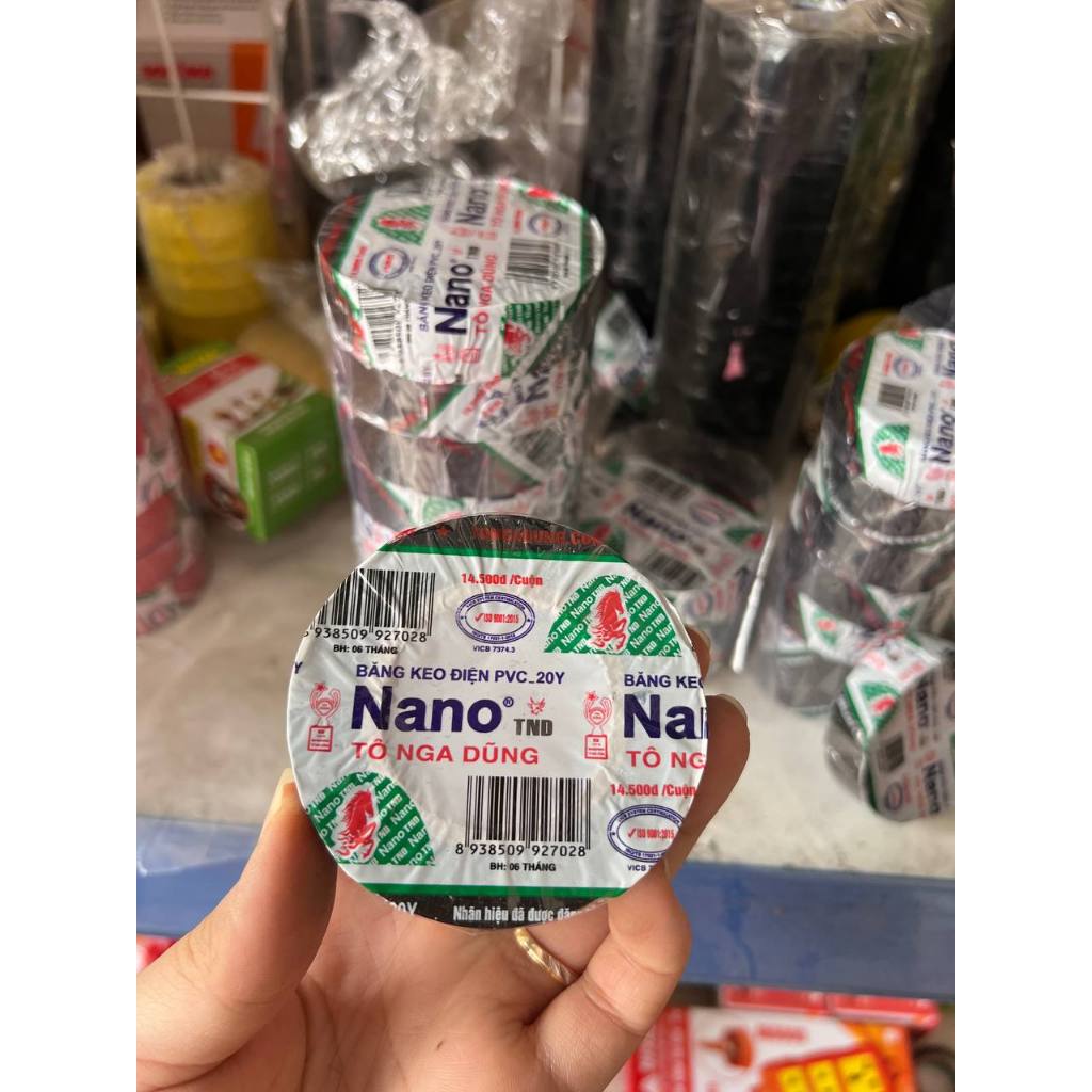 Băng keo điện, băng keo PVC đen Nano combo 5 cuộn cách điện chịu nhiệt chống cháy