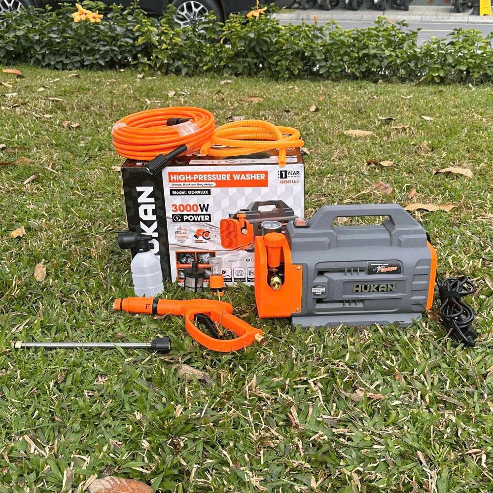 Máy rửa xe chỉnh cao áp HUKAN G2-R9LUX, Công suất 3000W, Motor dây đồng 100% - Xịt rửa sân vườn ô tô