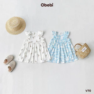 Váy Cho Bé Gái Mùa Hè OObebi Cotton Mềm Mịn Họa Tiết In Hình Đáng Yêu Từ 8 - 22kg V70