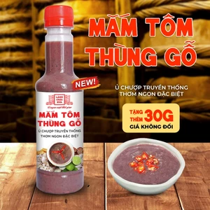 Mắm tôm thùng gỗ Làng Chài Xưa chai nhựa 290g ủ chượp truyền thống thơm ngon đặc biệt