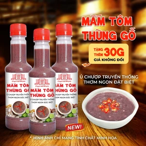 Mắm tôm thùng gỗ Làng Chài Xưa nguyên liệu tươi, thơm ngon đặc biệt