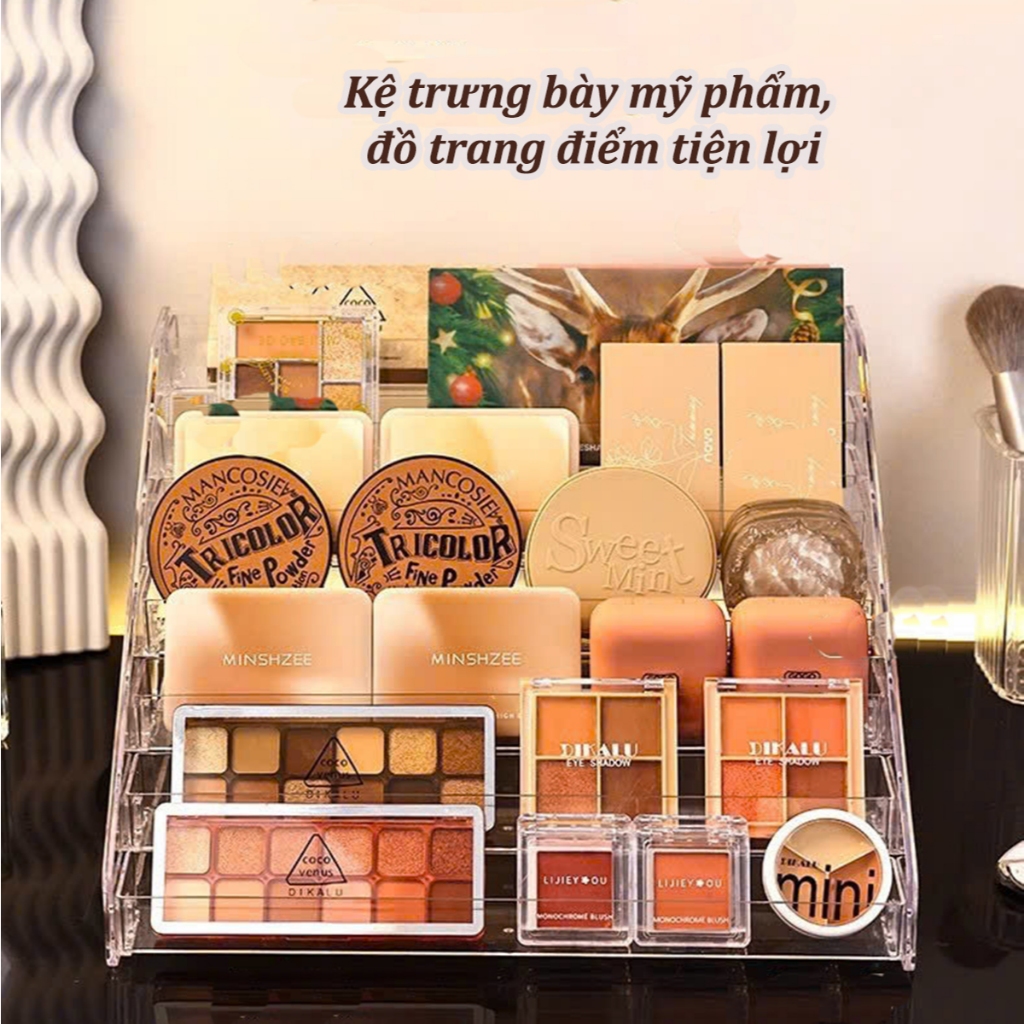 Kệ trưng bày sản phẩm, mỹ phẩm, phụ kiện, sơn móng tay 3/4/5/6/7 tầng nhựa Acrylic