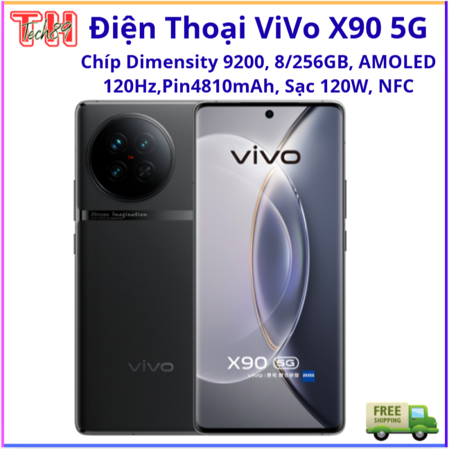 Điện Thoại Vivo X90 5G, NFC, Chíp Dimensity 9200, 8/256GB, AMOLED 120Hz,Pin4810mAh, Sạc 120W