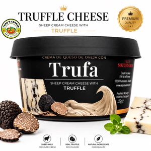 Phô mai kem sữa cừu với Nấm Trufffle Đen cao cấp - Sheep Cream Cheese with Truffle 125g | Ăn Steak, Pasta