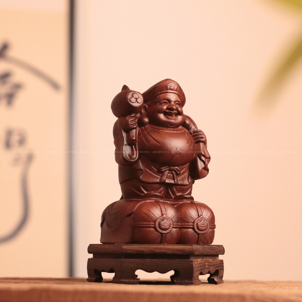 Tượng Daikokuten Thần Tài Nhật Bản, Gỗ Hương Chạm Khắc Thủ Công Mỹ Nghệ Cao Cấp, Trang Trí Phong Thủy, Tài Lộc May Mắ
