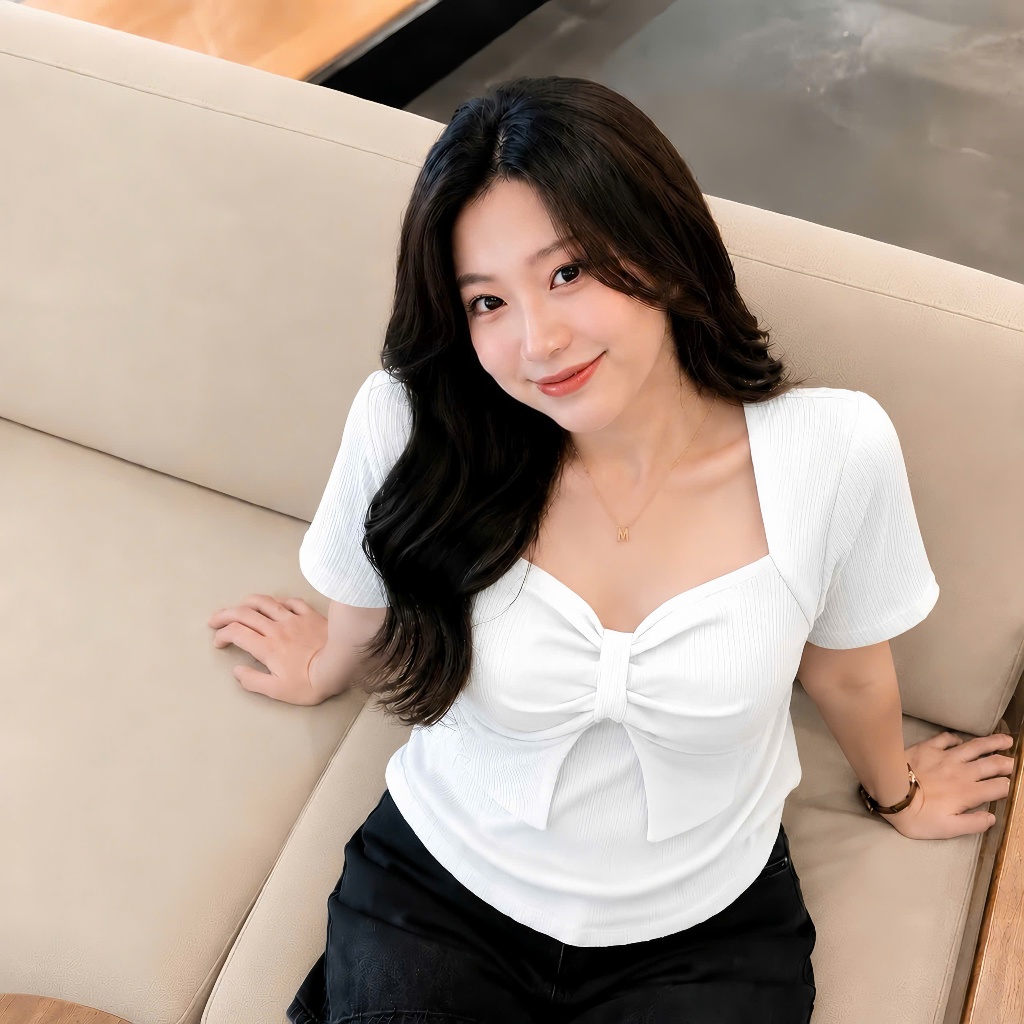 Áo Thun Kiểu Nữ Bigsize Tay Ngắn Thắt Nữ Tôn Vòng 1,Áo Croptop Nữ Tôn Dáng Chất Dệt Kim Thun Gân Mã G37