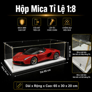 [Hàng Cao Cấp] Hộp Mica Trưng Bày Xe Mô Hình Tỉ Lệ 1:10 1:8 Tủ Mica Trong Suốt Dày Cao Cấp Đẹp Chống Bụi Bày Oto