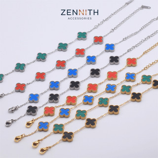 Lắc tay Titan cao cấp ZENNITH cỏ bốn lá may mắn sang trọng thanh lịch ZENNITH ACCESSORIES ZNLT031