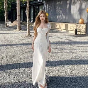 Đầm Maxi Trễ Vai Tơ Ánh Kim Siêu Bay Đi Biển
