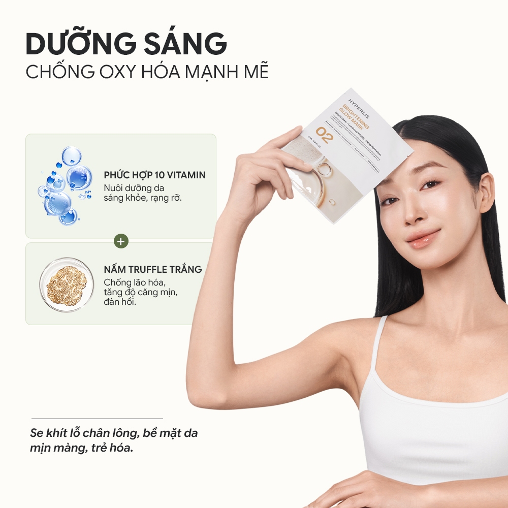 Mặt Nạ Dưỡng Sáng HYPERLIS BRIGHTENING GLOW MASK Niacinamide Tranexamic Acid Glutathione Mờ Thâm