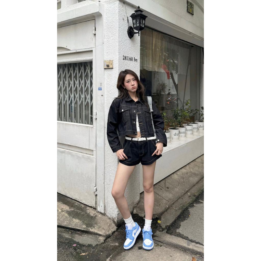 [HÀNG MỚI] Áo Khoác Jean Dáng Lửng Unisex NAGUU Chất denim, Áo Khoác Bò Màu Đen Xám Style Năng Động | BigBuy360 - bigbuy360.vn