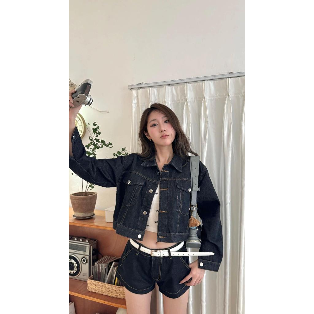 [HÀNG MỚI] Áo Khoác Jean Dáng Lửng Unisex NAGUU Chất denim, Áo Khoác Bò Màu Đen Xám Style Năng Động | BigBuy360 - bigbuy360.vn