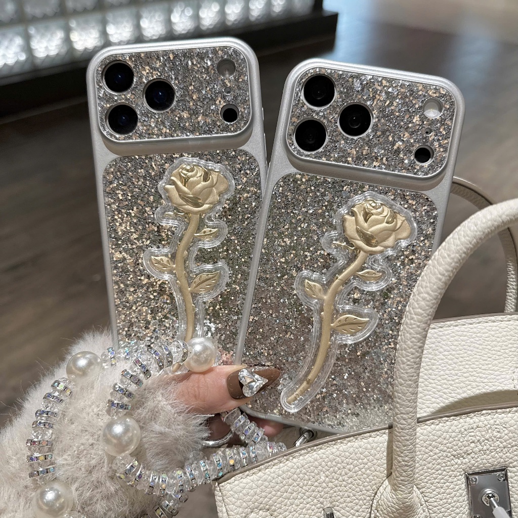 ỐP IPHONE NGỰA BẠC- HOA HỒNG 9999 ĐỘ IPHONE 17 NHŨ ĐÁ BLING BLING FULL CAMERA XỊN XÒ CHO 17 16 15 | NẮNG CASE