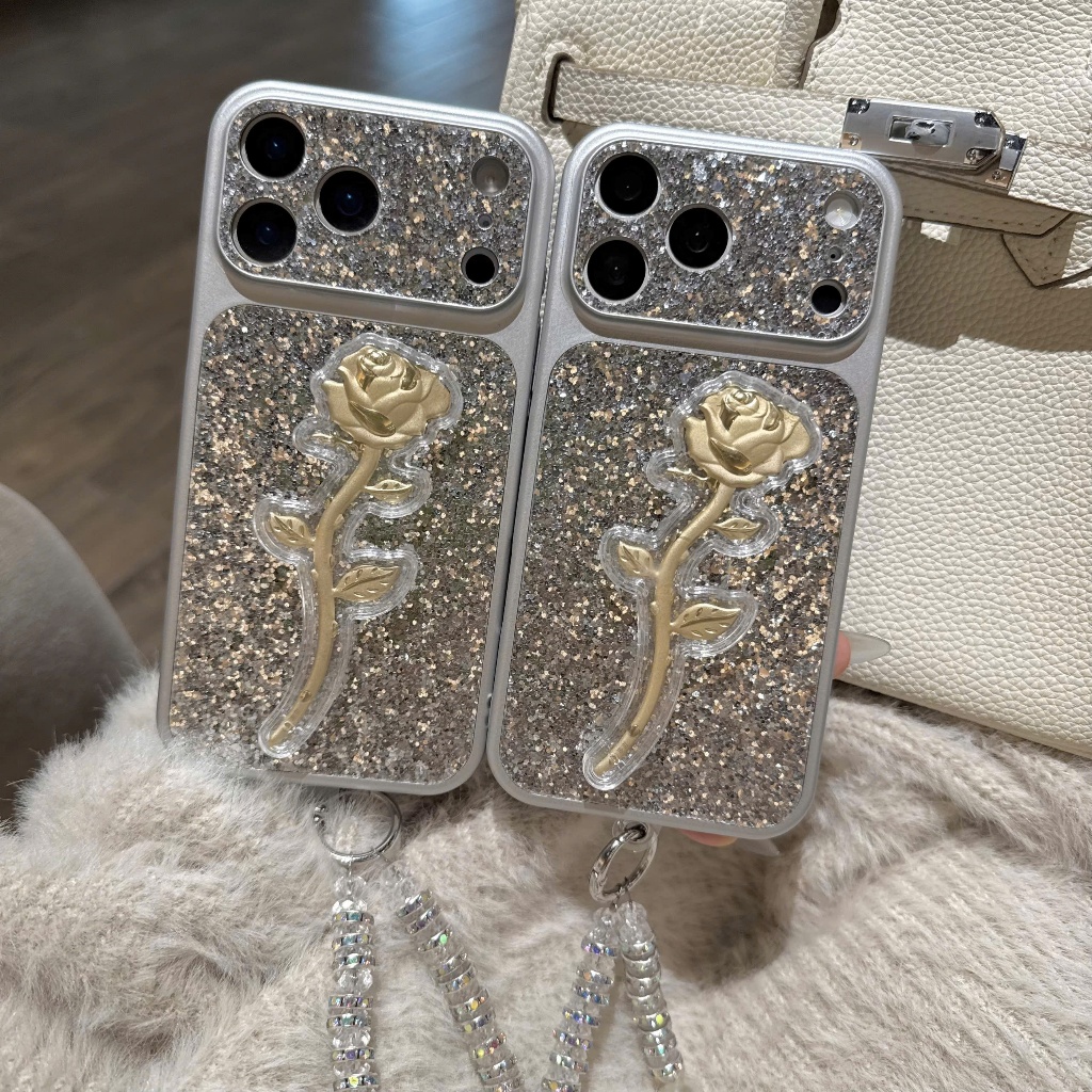 ỐP IPHONE NGỰA BẠC- HOA HỒNG 9999 ĐỘ IPHONE 17 NHŨ ĐÁ BLING BLING FULL CAMERA XỊN XÒ CHO 17 16 15 | NẮNG CASE