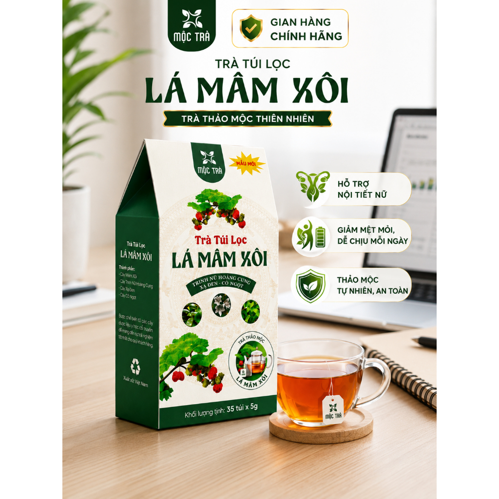 Trà Lá Mâm Xôi Túi Lọc Chính Hãng Mộc Trà – 35 Túi x 5G