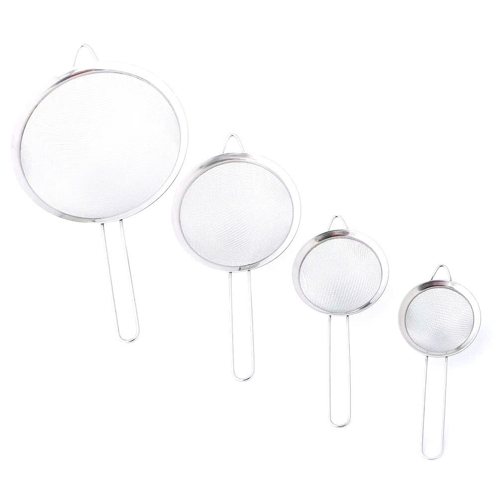 Vợt lọc hạt, lọc trà, rây lọc trái cây, rây bột, lọc thức ăn bằng inox cao cấp đủ size siêu tiện dụng