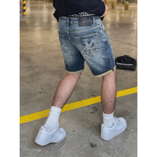 uần short jean nam họa tiết loang cao cấp – 2 màu đậm & nhạt cá tính