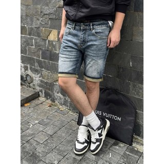 uần short jean nam họa tiết loang cao cấp – 2 màu đậm & nhạt cá tính