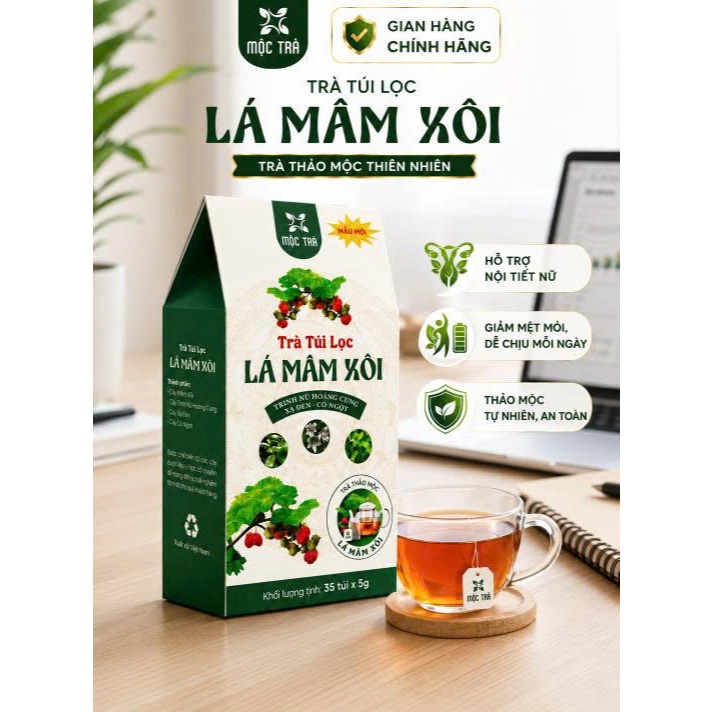 Trà Lá Mâm Xôi Tứ Vị Túi Lọc 35 Gói – Thảo Mộc Tự Nhiên, Tiện Lợi Mỗi Ngày