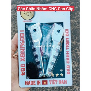 Gác chân nhôm cnc nguyên khối lắp các dòng xe chốt xỏ inox 304 ( tặng long đền đỏ ) - Phụ kiện xe máy