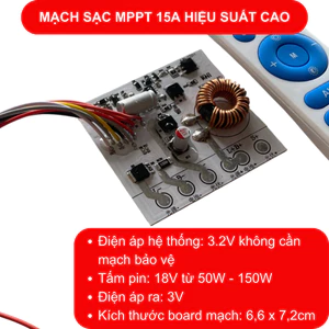 Mạch điều khiển sạc đèn năng lượng MPPT 15A 3.2V hiệu suất sạc cao tấm pin 18V