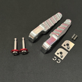 Gác chân nhôm cnc nguyên khối lắp các dòng xe chốt xỏ inox 304 ( tặng long đền đỏ ) - Phụ kiện xe máy