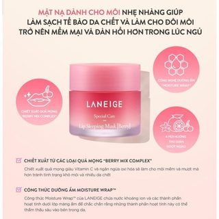 Mặt nạ Dưỡng Môi Laneige 20g, Mặt Nạ Môi Làm Sáng Đường Viền Môi và Giữ Ẩm, Mặt Nạ Ngủ Cho Môi Dưỡng Ẩm Môi, Vân Thỏ