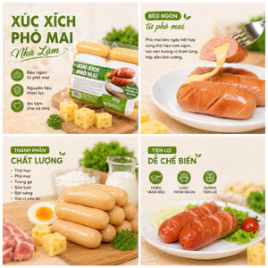 XÚC XÍCH TƯƠI NHÀ LÀM VỊ PHÔ MAI 1kg